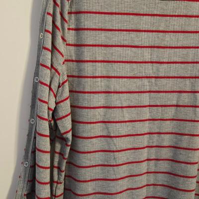 Liz Claiborne Gray and Red Stripe Top