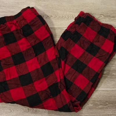 Red & Black Buffalo Check Flannel PJ Pants and Long Sleeve T-Shirt