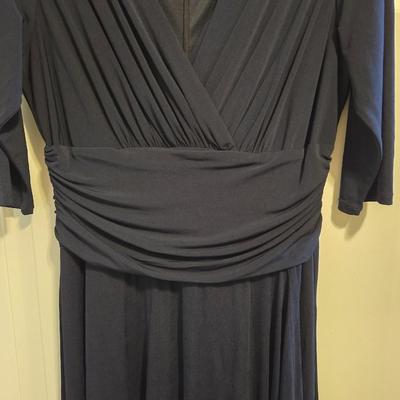 Navy Formal Dress with Beaded Shoulder Details