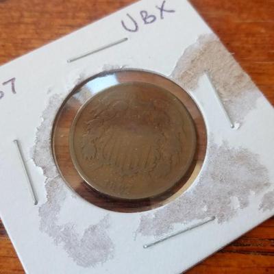 LOT 48 1867 TWO CENT COIN