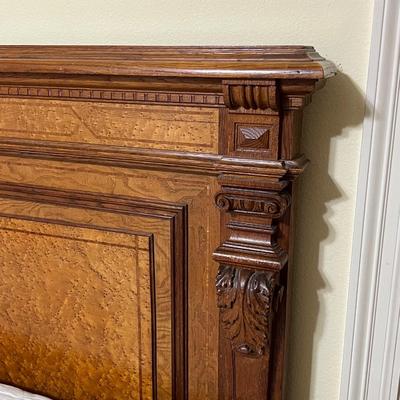 1897 ~ Five (5) Piece Oak Inlaid Solid Wood Double Twin Set ~ German ~*Read Details