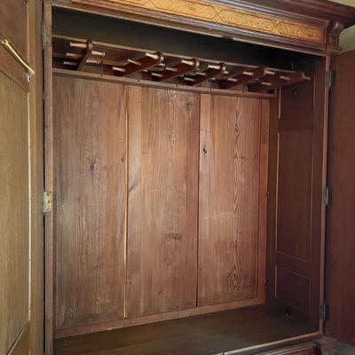 1897 ~ Five (5) Piece Oak Inlaid Solid Wood Double Twin Set ~ German ~*Read Details