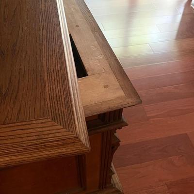 1897 ~ Five (5) Piece Oak Inlaid Solid Wood Double Twin Set ~ German ~*Read Details