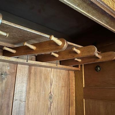 1897 ~ Five (5) Piece Oak Inlaid Solid Wood Double Twin Set ~ German ~*Read Details