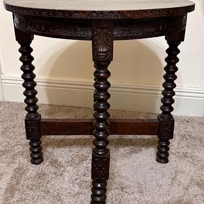 Pair (2) Solid Wood Antique Bobbin Leg Tables ~ South American (Chili)