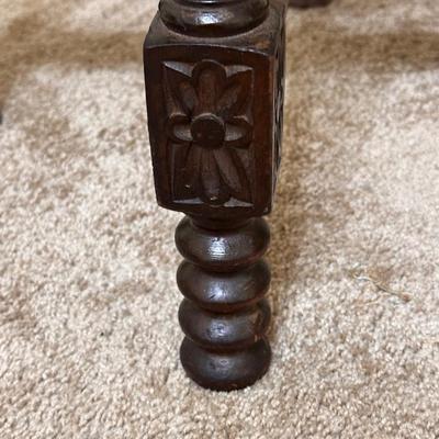 Pair (2) Solid Wood Antique Bobbin Leg Tables ~ South American (Chili)