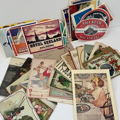 Vintage Postcards & Travel Advertising Stickers