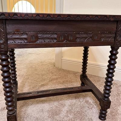 Solid Wood Antique Bobbin Leg Table ~ Childs Desk ~ South American