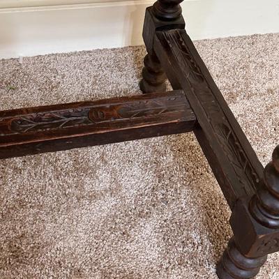 Solid Wood Antique Bobbin Leg Table ~ Childs Desk ~ South American