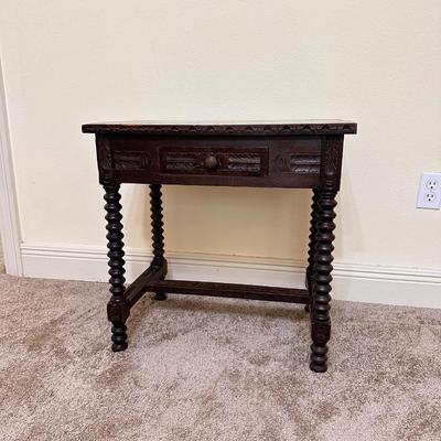 Solid Wood Antique Bobbin Leg Table ~ Childs Desk ~ South American