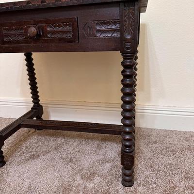 Solid Wood Antique Bobbin Leg Table ~ Childs Desk ~ South American