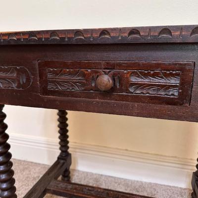 Solid Wood Antique Bobbin Leg Table ~ Childs Desk ~ South American