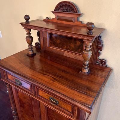 Solid Walnut Inlaid Cabinet ~ German