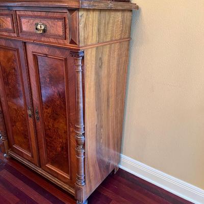 Solid Walnut Inlaid Cabinet ~ German