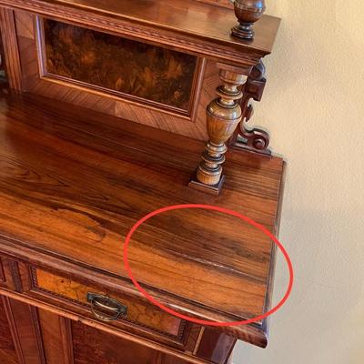 Solid Walnut Inlaid Cabinet ~ German