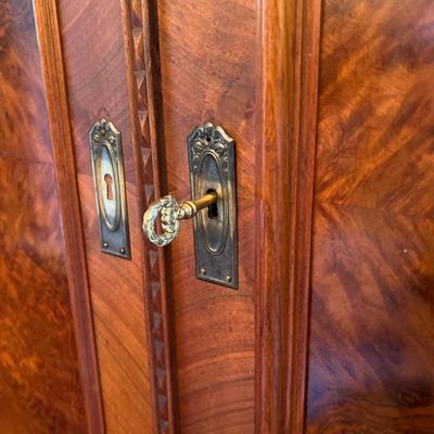 Solid Walnut Inlaid Cabinet ~ German