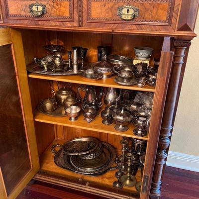 Solid Walnut Inlaid Cabinet ~ German