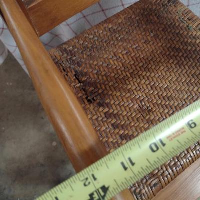 Vintage Wood Frame Rush Seat Child's Highchair