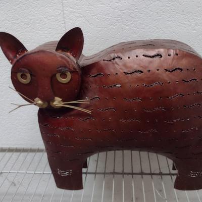 Metal Art Cat Outdoor Lantern