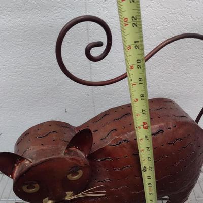 Metal Art Cat Outdoor Lantern