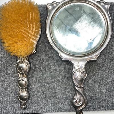 Antique Victorian Ornate Two Piece Brush Set