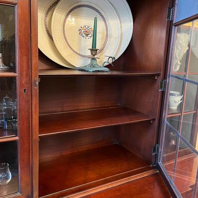 Mahogany Inlaid China Cabinet