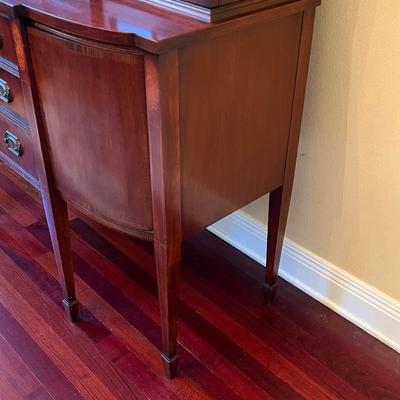 Mahogany Inlaid China Cabinet