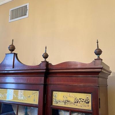 Mahogany Inlaid China Cabinet
