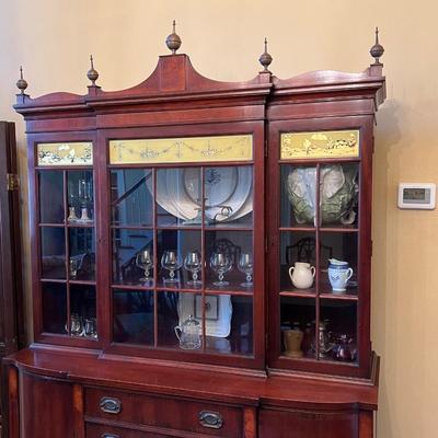 Mahogany Inlaid China Cabinet