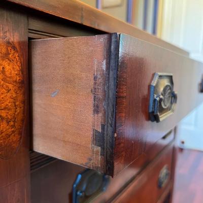 Mahogany Inlaid China Cabinet