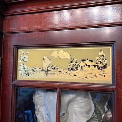 Mahogany Inlaid China Cabinet