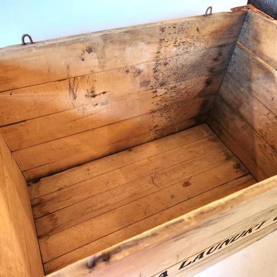 Lot #38L Vintage Laundry Advertising Delivery Crate - folds flat