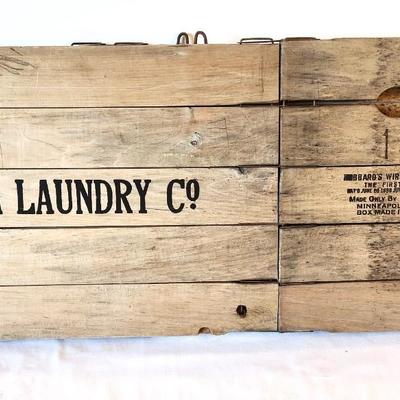 Lot #38L Vintage Laundry Advertising Delivery Crate - folds flat