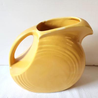 Lot #39 Two iece Lot - Fiesta Pitcher and Vintage Glassbake Loaf Pan