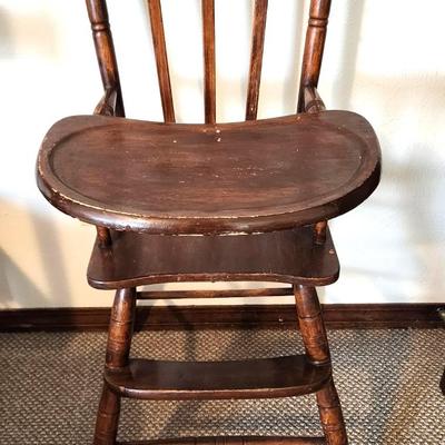 Lot #42 Vintage Wooden High Chair - 1960's