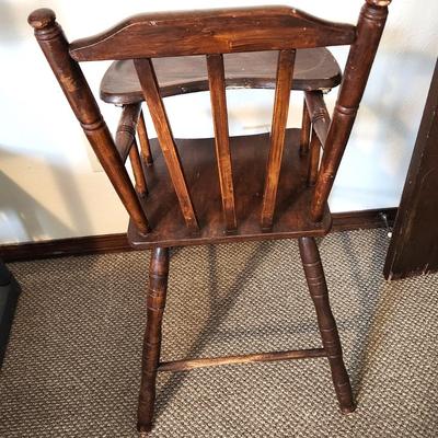 Lot #42 Vintage Wooden High Chair - 1960's