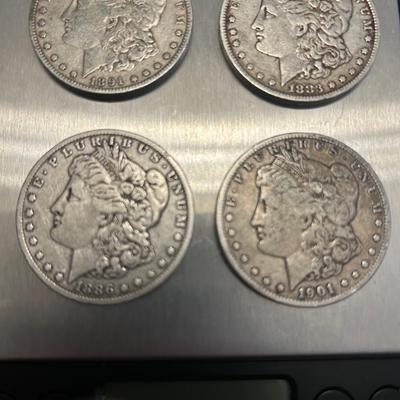 lot 4 Morgan O Silver Dollars
