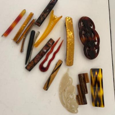 Vintage Bakelite, Pearls, Beaded Barrettes and Necklaces