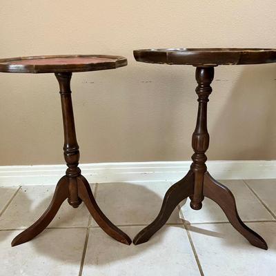 Two Vintage Pie Crust Top Tables