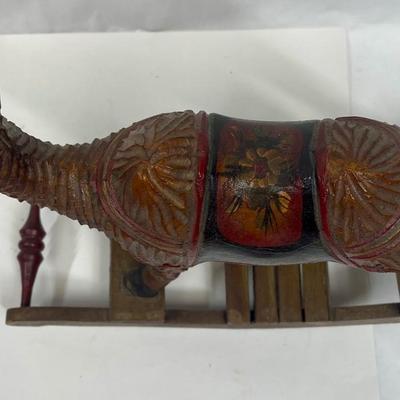 Large Wooden Carved Camel Rocking toy