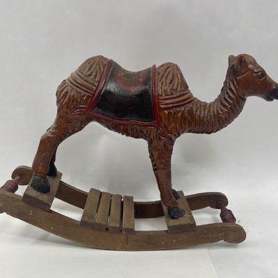 Large Wooden Carved Camel Rocking toy