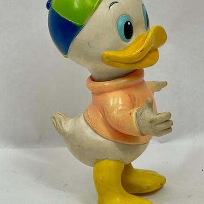 One of Donald Ducks' nephews Huey Dewy, or Louie Vintage Rubber Toy Walt Disney Productions