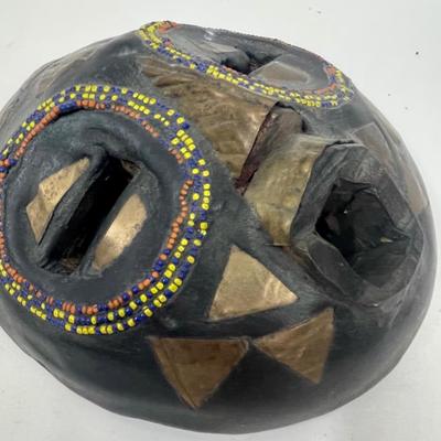 Primitive Carved Wooden Mask - Hand-painted