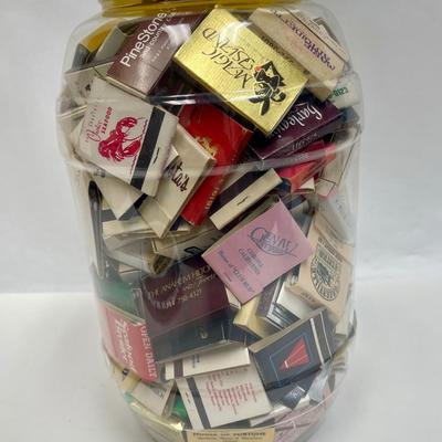 Lot of Vintage Matches in extra large Plastic Jar - Treasure Hunt