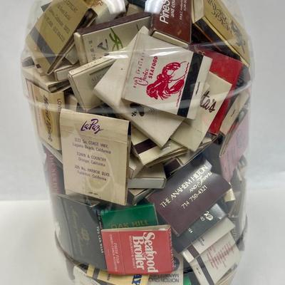 Lot of Vintage Matches in extra large Plastic Jar - Treasure Hunt