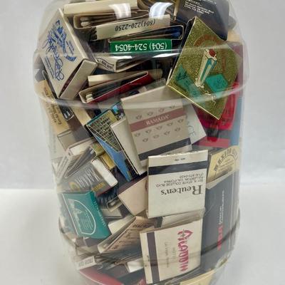 Lot of Vintage Matches in extra large Plastic Jar - Treasure Hunt