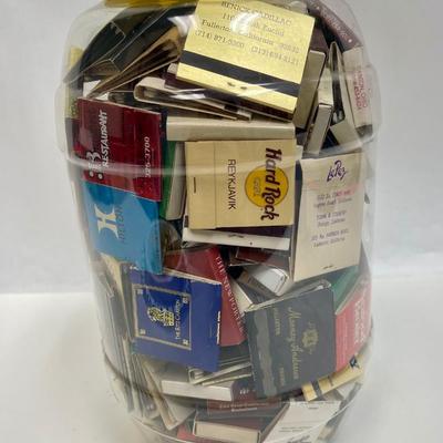 Lot of Vintage Matches in extra large Plastic Jar - Treasure Hunt