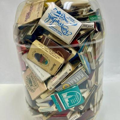 Lot of Vintage Matches in extra large Plastic Jar - Treasure Hunt