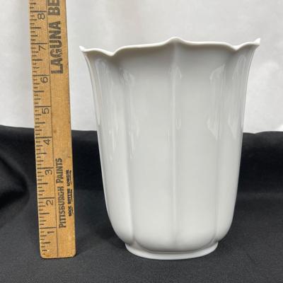 White Ceramic Flower Vase by Kaiser West Germany