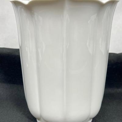 White Ceramic Flower Vase by Kaiser West Germany